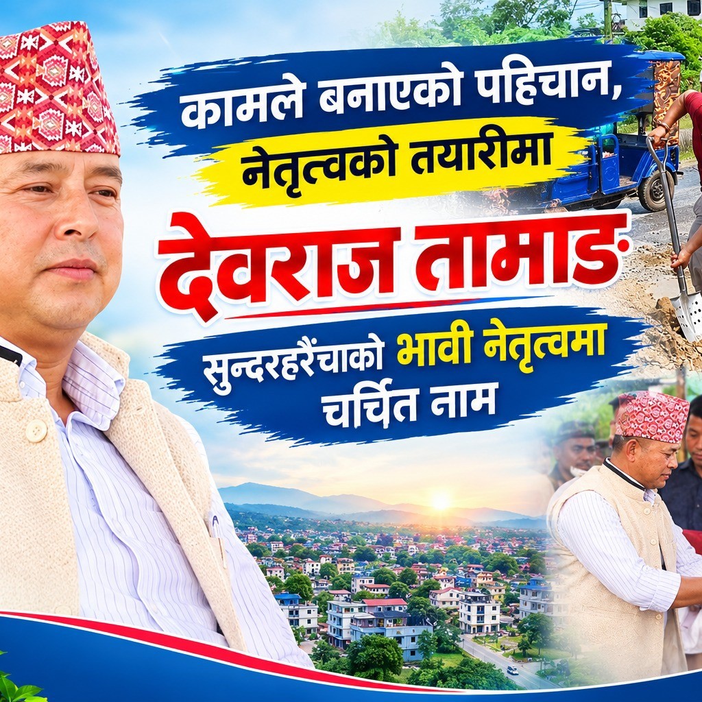 कामले बनाएको पहिचान, नेतृत्वको तयारीमा देवराज तामाङ, सुन्दरहरैंचाको भावी नेतृत्वमा चर्चित नाम कामले बनाएको पहिचान, नेतृत्वको तयारीमा देवराज तामाङ, सुन्दरहरैंचाको भावी नेतृत्वमा चर्चित नाम